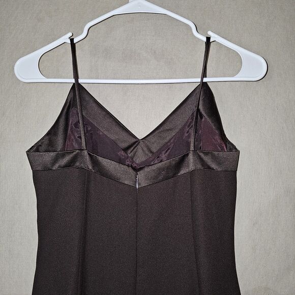 KAREN LAWRENCE BY MATTHEW DRESS Size 6 Chocolate Brown Silk/Lace Gown and Jacket - Picture 15 of 16